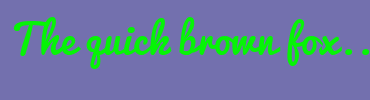 Image with Font Color 06F406 and Background Color 7370AE